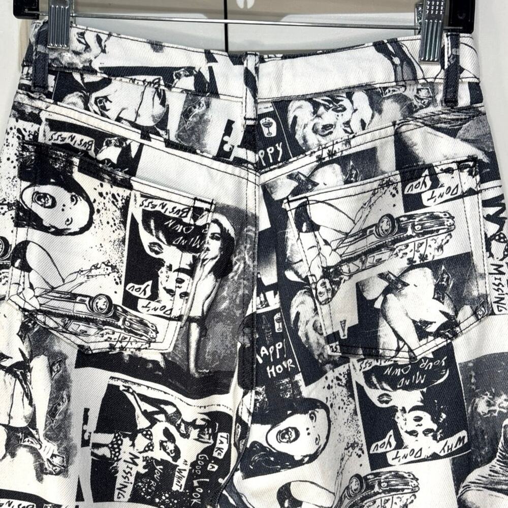 Reformation Monochrome Graphic Wide Leg Jeans - Picture 4 of 13